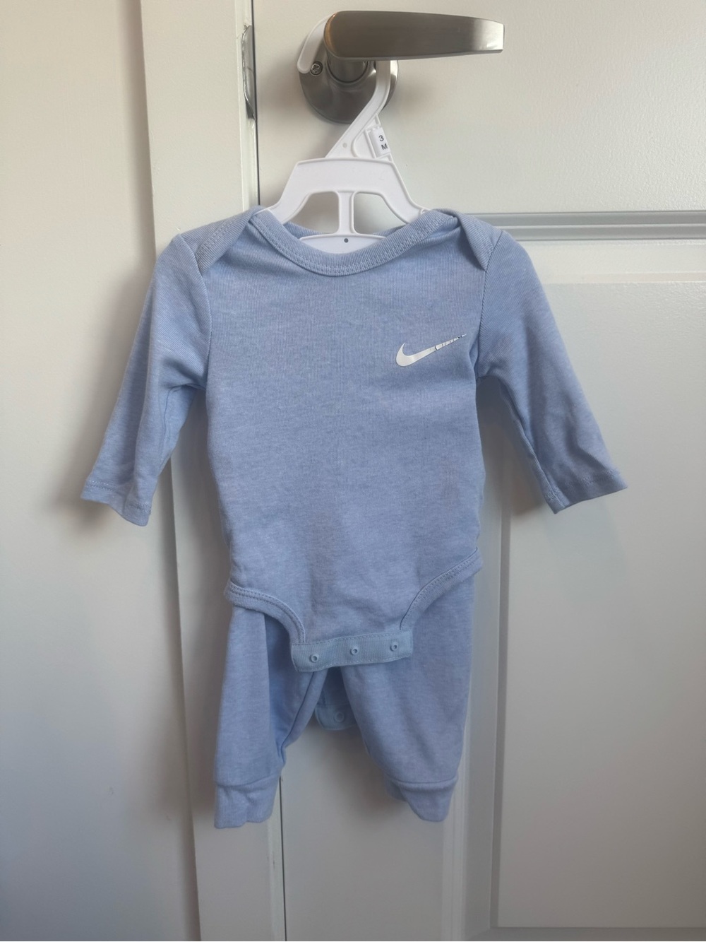 Nike Baby Light Blue Long-Sleeve One-Piece Bodysuit